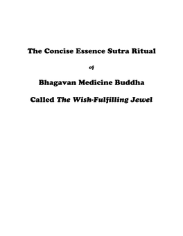 Concise Essence Sutra Ritual