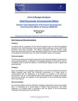 Budget Analysis 2013