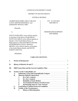 United States District Court District of South Dakota