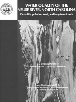 WATER QUALITY of the NEUSE RIVER, NORTH CAROLINA Variability, Pollution Loads, and Long-Term Trends