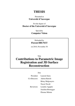 THESIS Contributions to Parametric Image Registration and 3D Surface