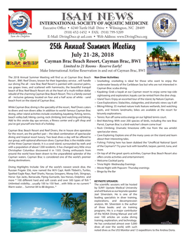 Isam News International Society of Aquatic Medicine