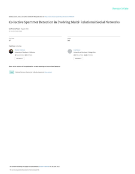 Collective Spammer Detection in Evolving Multi-Relational Social Networks