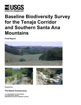 Baseline Biodiversity Survey for the Tenaja Corridor and Southern Santa Ana Mountains