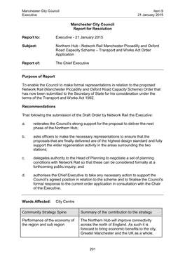 Report on Piccadilly and Oxford Road Capacity Scheme to the Executive