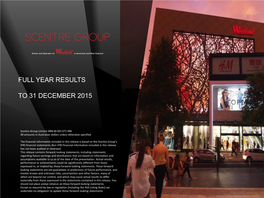 Full Year Results to 31 December 2015