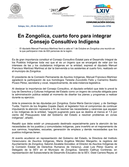 En Zongolica, Cuarto Foro Para Integrar Consejo Consultivo Indígena