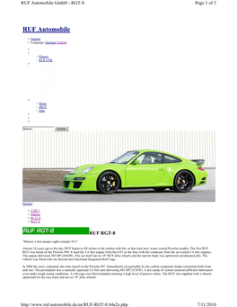 RUF Automobile Gmbh � RGT �8 Page 1 of 3