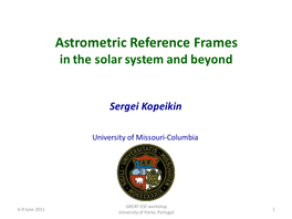 Astrometric Reference Frames in Cosmology