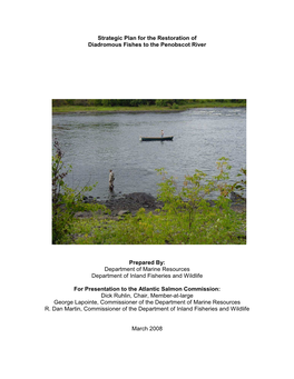 Strategic Plan for the Restoration of Diadromous Fishes to the Penobscot River