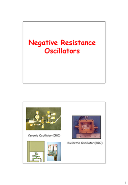 Negative Resistance Oscillators