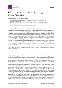 A Vibrometer Based on Magnetorheological Optical Resonators