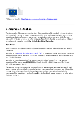 Population: Demographic Situation, Languages and Religions