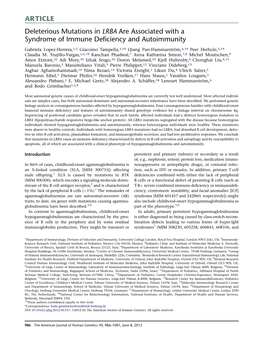 Deleterious Mutations in LRBA Are Associated with a Syndrome of Immune Deﬁciency and Autoimmunity