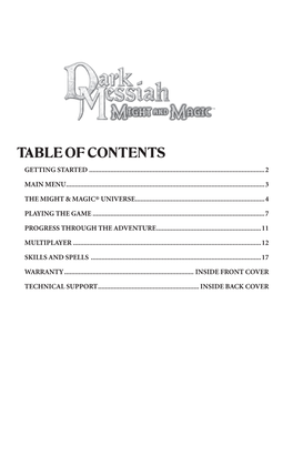 Table of Contents Getting Started