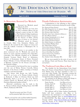 The DIOCESAN Chronicle