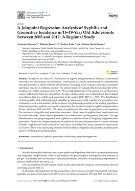 A Joinpoint Regression Analysis of Syphilis and Gonorrhea Incidence in 15–19-Year Old Adolescents Between 2005 and 2017: a Regional Study
