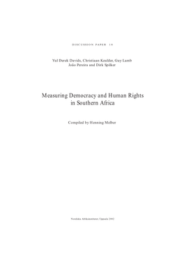 Measuring Democracy and Human Rights in Southern Africa