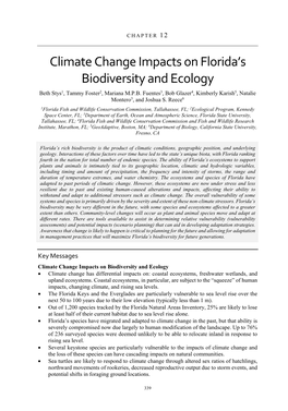 Climate Change Impacts on Florida's Biodiversity and Ecology