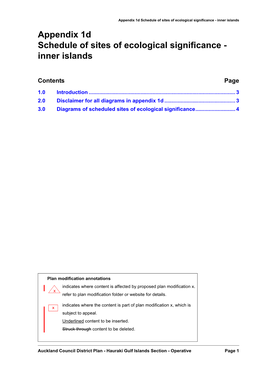 Hauraki Gulf Island District Plan Appendix 1D