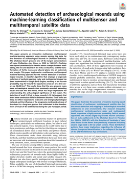 Automated Detection of Archaeological Mounds Using Machine-Learning Classification of Multisensor and Multitemporal Satellite Data