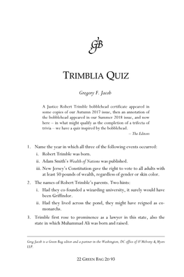 Trimblia Quiz