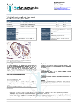 Transforming Growth Factor Alpha) Mouse Monoclonal Antibody [Clone SPM542]