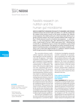 Nestlé's Research on Nutrition and the Human Gut Microbiome