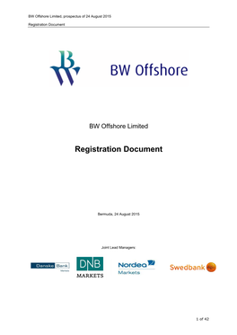 BW Offshore Limited, Prospectus of 24 August 2015