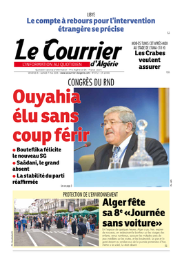 Le Courrier D'algérie Du Samedi 7 Mai 2016