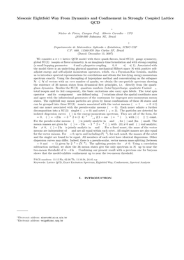 Mesonic Eightfold Way from Dynamics and Confinement In