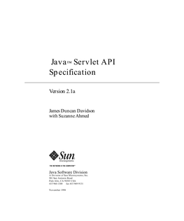 Java Servlet API Specification V 2.1A