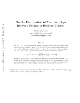 On the Distribution of Maximal Gaps Between Primes in Residue Classes