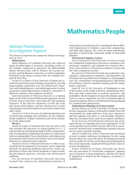 Mathematics People