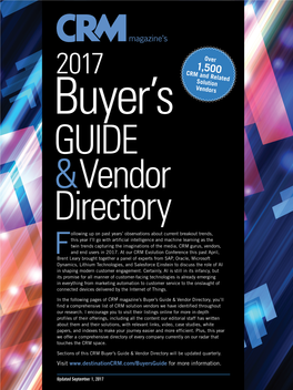 2017 CRM Buyer's Guide & Directory