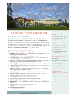 Olympic House Factsheet