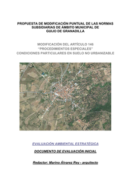 Propuesta De Modificación Puntual De Las Normas Subsidiarias De Ámbito Municipal De Guijo De Granadilla