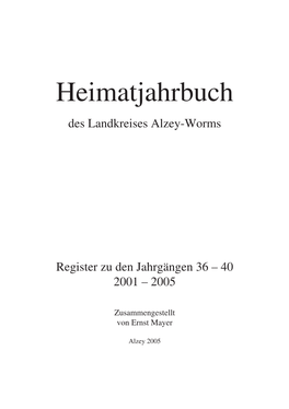 Heimatjahrbuch-Register
