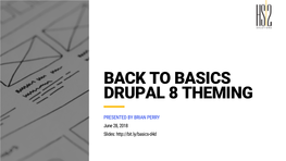 Basics Drupal 8 Theming