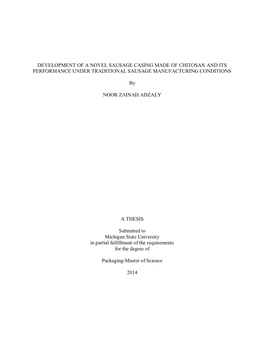 Development of a Novel Sausage Casing Made of Chitosan and Its Performance Under Traditional Sausage Manufacturing Conditions