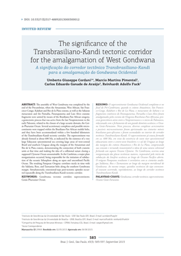 The Significance of the Transbrasiliano-Kandi Tectonic