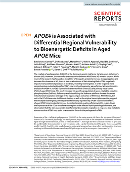 APOE4 Is Associated with Differential Regional