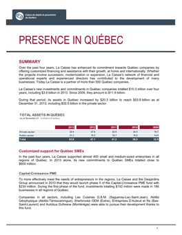 Presence in Québec