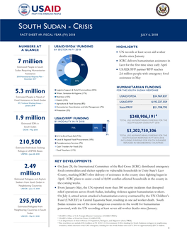 South Sudan Crisis Fact Sheet #9