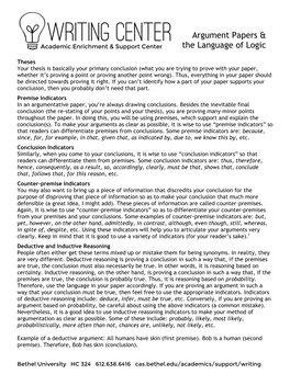 Argument Papers & the Language of Logic