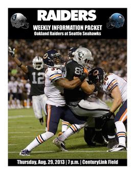 WEEKLY INFORMATION PACKET Oakland Raiders at Seattle Seahawks