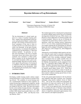 Bayesian Inference of Log Determinants