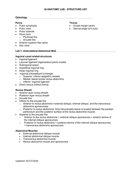 Updated: 02/17/2020 Vessels • Superior Epigastric Artery & Vein • Inferior Epigastric Artery & Vein