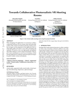 Towards Collaborative Photorealistic VR Meeting Rooms