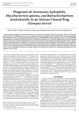 Diagnosis of <I>Aeromonas Hydrophila, Mycobacterium</I> Species, <I>And Batrachochytrium Dendrobatidis</I&G